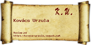 Kovács Urzula névjegykártya